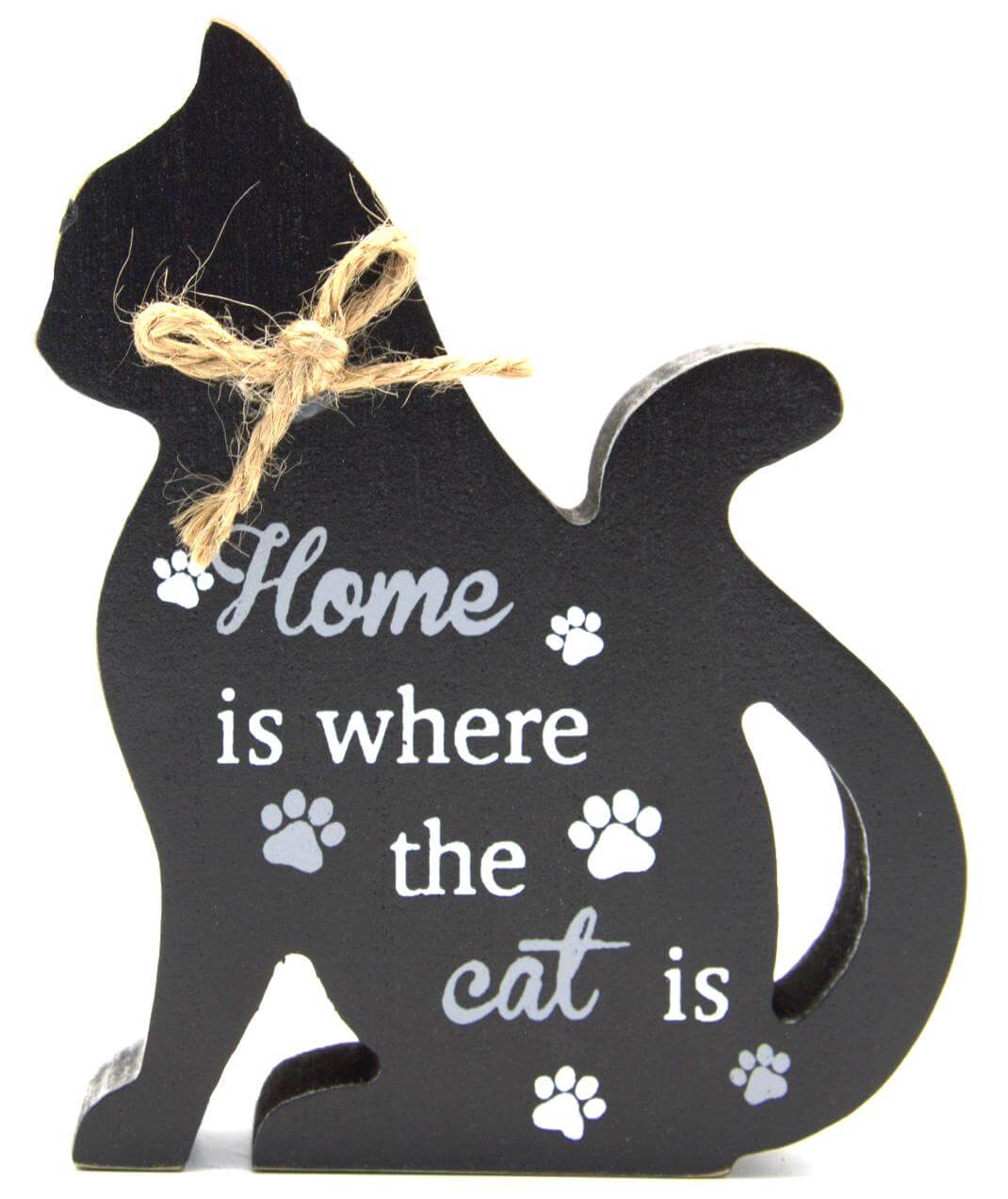 Perfect Pals Small Standing Wooden Cat Plaque Sign Ornament Cute Gift