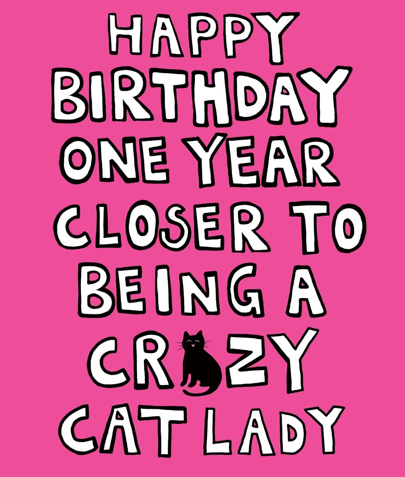 Crazy Cat Lady Birthday Card Purrfect Cat Gifts