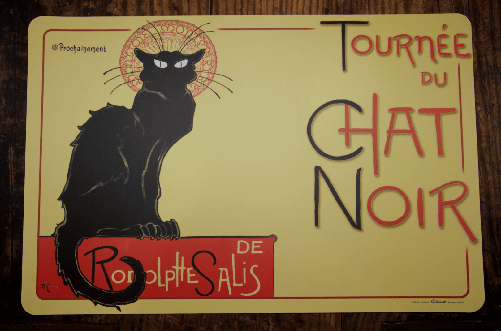 Set Of 2 Tournee Du Chat Noir Black Cat Plastic Placemats Purrfect Cat Gifts