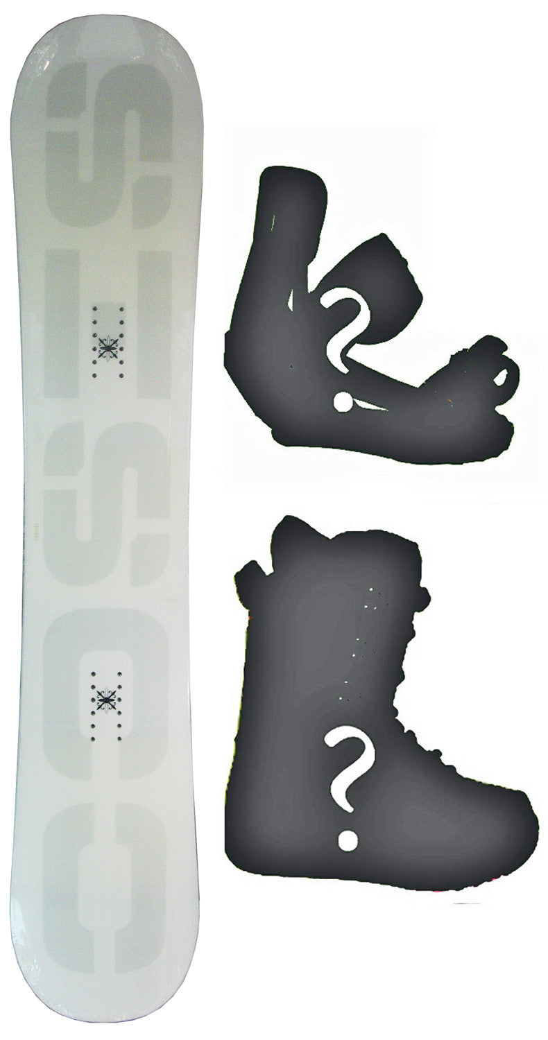 153cm Sisco V1 White Rocker Blank Snowboard Build A Package With