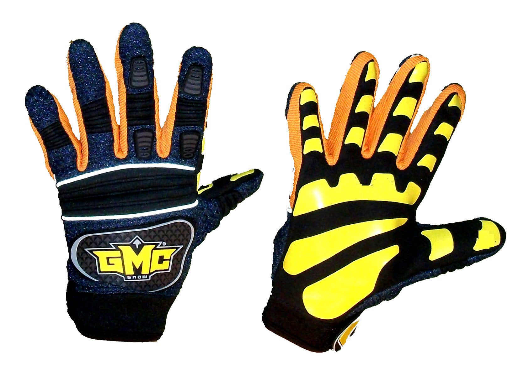 GMC Exhaust Snowboarding Pipe-Gloves-BMX-MOTOX-ATV-Quad-MTB navy orange  yellow Extra-Extra-Small