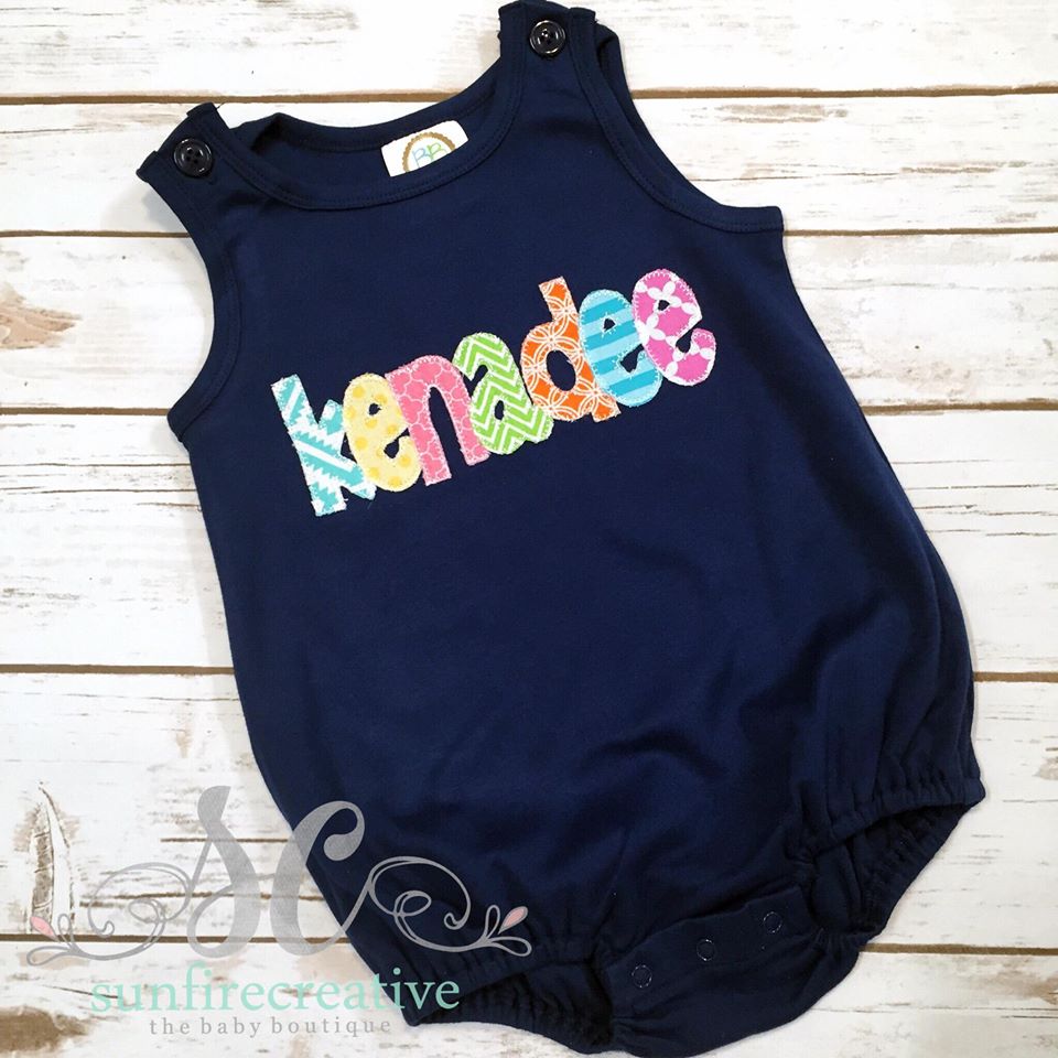 monogrammed bubble romper