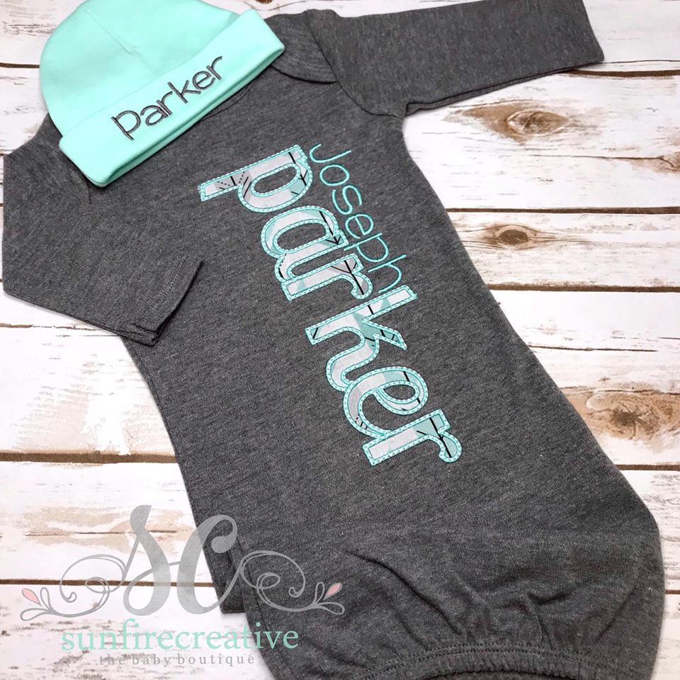 baby boy coming home outfit personalized