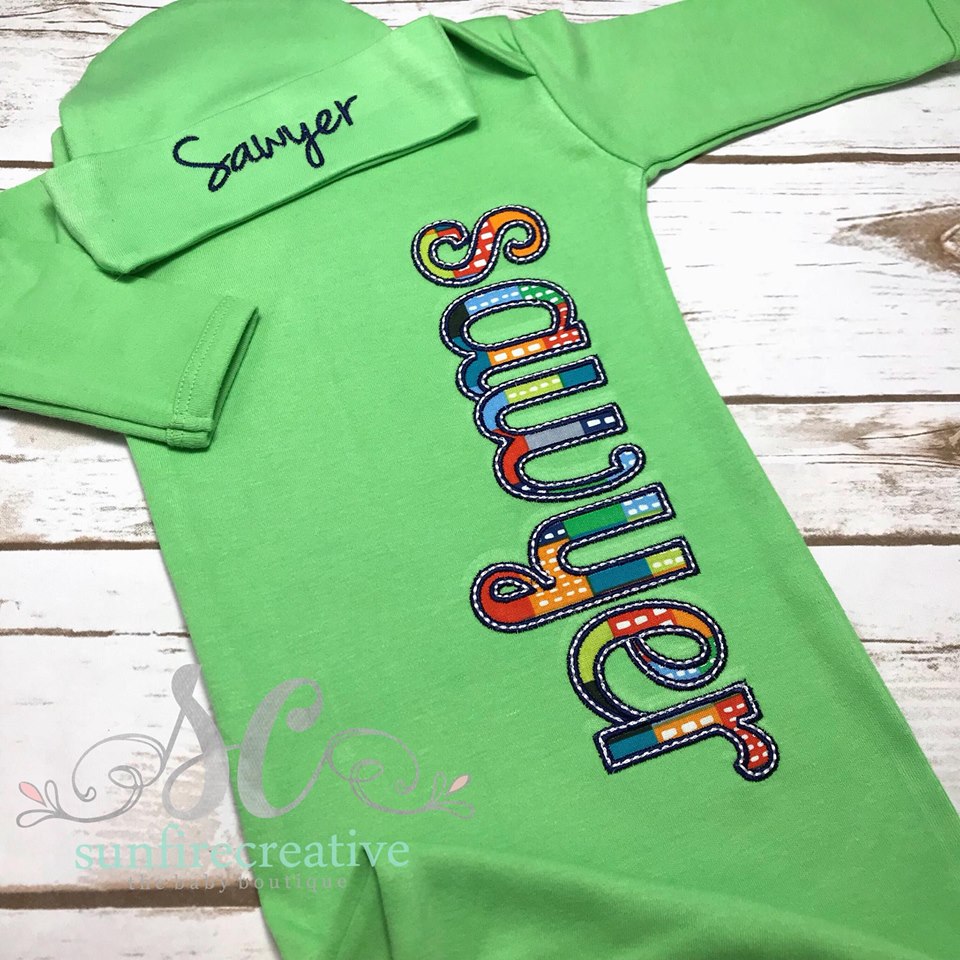 embroidered baby gowns