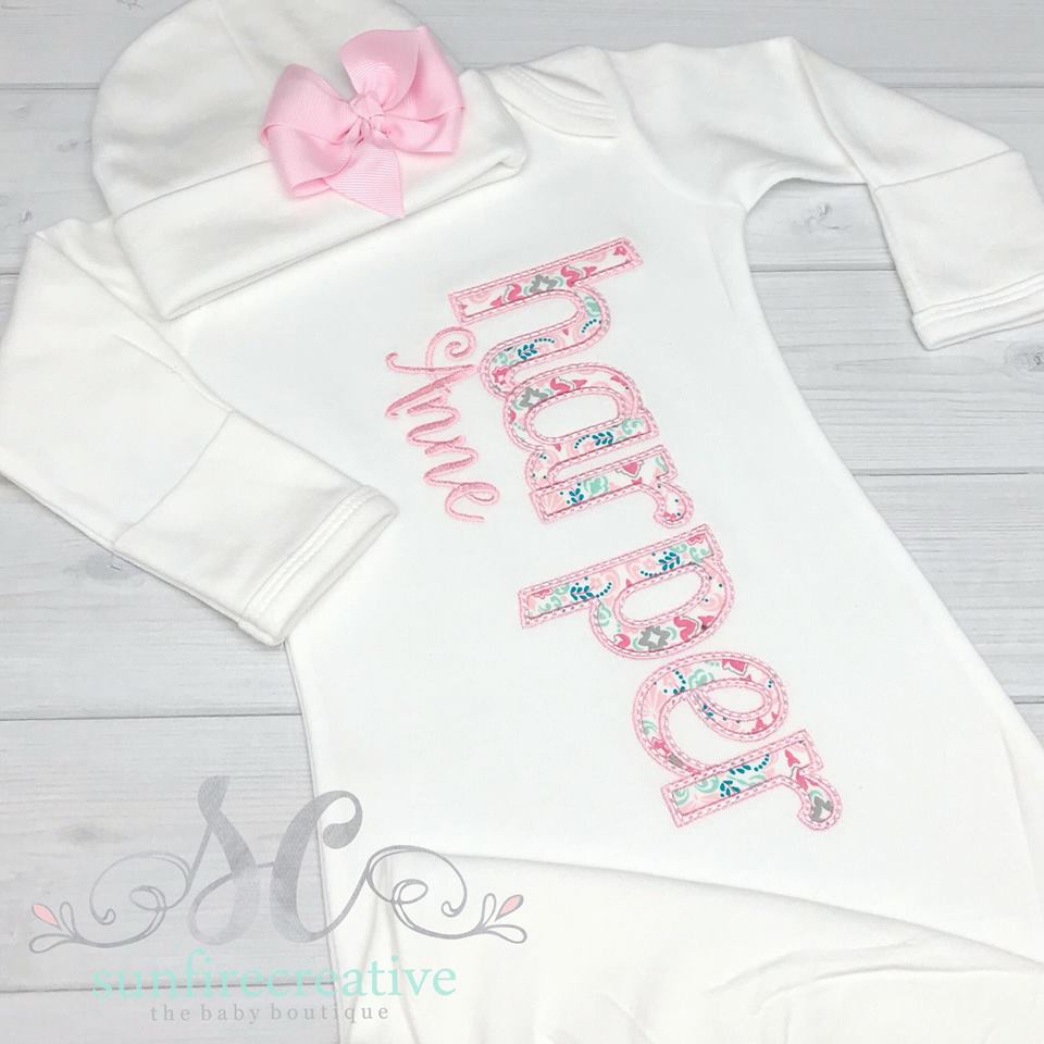 custom baby girl coming home outfit