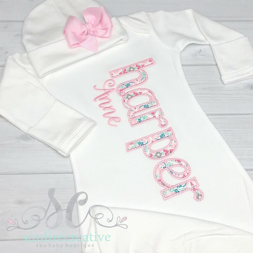 personalized baby gown