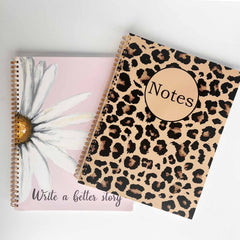 Brown Leopard & Planner Perfect Daisy Spiral Notebook