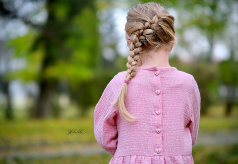 ⭐️KENNST DU SCHON?⭐️ Double Gauze/Musselin "White Points" - Volantkleid Lemel Design - Nähen für Kinder/Mädchen - Kleid - Glückpunkt.