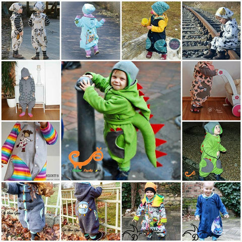 eBook - Oooverall #DasganzeKinddrinDing - Kinder nähen - Schnittmuster - Schlafanzug, Schlafsack, Overall, Jogger, Lümmelanzug, Spieler, Jumper, Jumsuit, Romper - Glückpunkt.