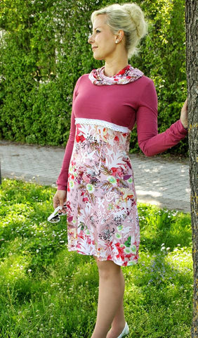 eBook - Enya - Damen - Nähen - Schnittmuster - Kleid - Unterteilungen - Moira Lita - Viscose-Jersey "Joelia" - Viscose-Jersey  "Lisa" und Klöppelspitze - Glückpunkt.