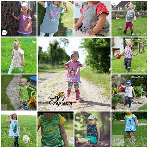 Kombi-eBook - "Sonnenkinder" - Shirt, Tunika, Bluse, Rock, Hose - From Heart to Needle - Nähen - Kinder - Mädchen & Jungen - Glückpunkt.