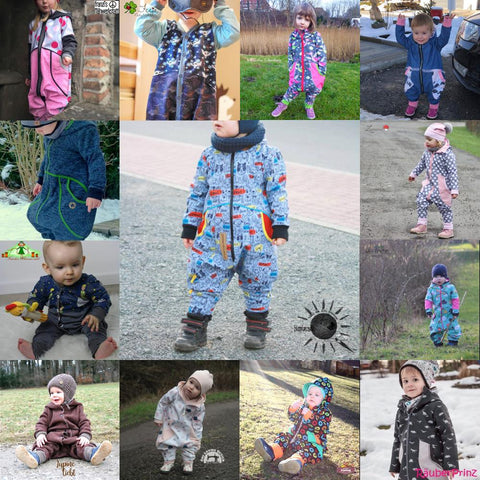 eBook - (R)Eingepackt - Overall - From Heart to Needle - Jumper - Jumpsuit - Schlafanzug - Schlafsack - Softshellanzug - Nähen - Herbst/Winter - Baby - Kinder - Schnittmuster - Hallo, ihr Lieben, hier kommt für euch der Anzug #Overall R(Eingepackt): Ein lässiger Anzug für kalte oder wärmere Tage. Folgende Anleitungen sind enthalten: - Basisanleitung Overall mit RV, Beleg und Zipfelkapuze - Anleitung Overall komplett gefüttert mit Knopfleiste - Overall als Schlafanzug - Zusatztutorial Kragen Du kannst aber auch - nach Belieben - verschiedene Variationsmöglichkeiten miteinander kombinieren. Ich wünsche dir viel Spaß beim Nachnähen! Glückpunkt.