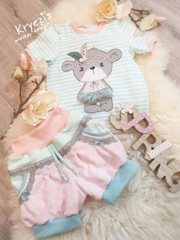 Applikationsvorlage - "Boho Bärli" - Appli - Applikation für Mädchen - Stuff-Deluxe - Applizieren für Baby/Kinder - Stuffdeluxe - Bohobärli - Bären - Bärchen - Indianer - Bohemian - beste Freunde - Kuscheln - Schmusen - Liebe - Freundschaft - Tiere  - Frühling/Sommer - Aufnäher - Glückpunkt.