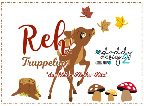 Applikationsvorlage - "Truppelup das Reh - Herbst" - Daddy2Design - Glückpunkt.