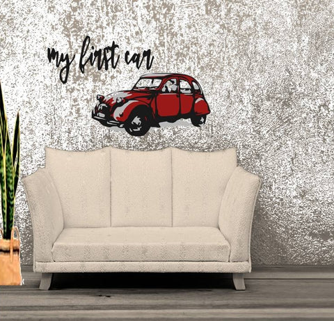 Plotterdatei "My first car - Eine Ente" Kall.i-Design - Set SVG, DXF und PNG Motivation - Citroën 2CV - Zitat - Sprichwort - Plotten für Erwachsene - Damen/Herren/Frauen/Männer - Echte Kerle - Auto/Renault - Geschenk - Plotter - Plottdatei - Plotterei - Plottmotiv - Glückpunkt.