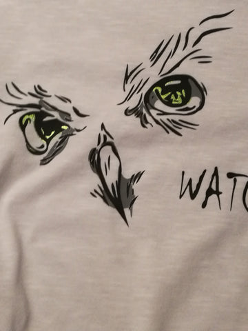 Plotterdatei - "Watch Out" - Kall.i-Design - Eule/Tiere - Mit meinen Dateien kannst Du blitzschnell ein Shirt, eine Tasche oder ähnliches individuell gestalten, selbst ein Wandtattoo ist denkbar. Alles was Du dazu benötigst ist ein Plotter (ich arbeite mit dem Cameo 3 und Silhouette Studio) und Flex- oder Vinylfolie - Plotterdateien - Plott - Plotten - Plotterei - Plott - Bügelbilder - Plottern - Glückpunkt.