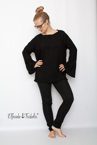 eBook "Maxima" Elfriede und Fridolin. Oversizedsweater/Oversized-Sweater/Wohlfühlpulli/Kleid. Herbst/Winter - Pulli - Pullover - Nähen für Damen/Frauen - Lässige Bluse - Statementärmel/Statement-Ärmel, die hier in verschiedenen Formen enthalten sind. Streifenteilung, Trompetenärmel oder Bischofsärmel. U-Boot- Ausschnitt - VoKuHiLa-Saum - optionale Kapuze - Add ons wie seitliche Schlitze, Halsbelege, Kragen, Selfmade- Rüschen, Naht- oder aber Kängurutaschen. Größe 34-52 - Glückpunkt.