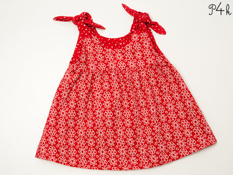 Schnittmuster eBook - Tunika/Kleid Lipsia - Pattern4Kids - Modell A: Kleid mit Schleifen aus Futterstoff, Passe an Rückteil und gekräuseltem Rock. Modell B: Kleid mit gefütterte Passe, Träger mit Knöpfen und gekräuseltem Rockteil. - Nähen für Babys/Kinder - Mädchen - Hängerchen - Sommerkleid- Baumwollkleid - Glückpunkt.