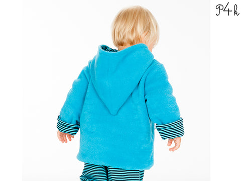 eBook - Jacke/Hoodie Toretto von Pattern4kids - Schnittmuster für gefütterte Jacke mit Zipfel-Kapuze und Armumschlag für Jungen oder Mädchen. Sehr schön und bequem gefüttert. Mit Knöpfen, Zipfel-Kapuze, kleiner Tasche und Armumschlag - Nähen für Kinder/Baby - Babyausstattung - Erstlings-Set - Babyset - Glückpunkt.