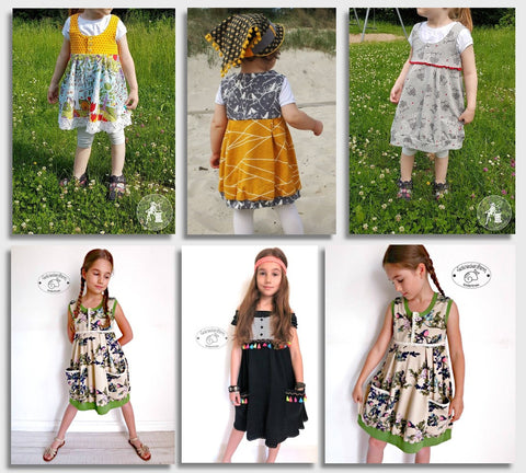 eBook - "Glöckchen" - Kleid - 73Engelchen - großer Ausschnitt - Knopfleiste - Drehkleid - Sommerkleid - Nähen - Kinder - Mädchen - Glückpunkt.
