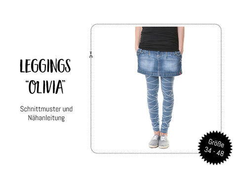 eBook - "Olivia" - Leggings von Kreativlabor Berlin - inkl. Anleitung mit Schnittmuster  Leggings “Olivia” ist schnell und einfach genäht – ein ideales Projekt für zwischendurch und absolut anfängertauglich! Olivia ist der ideale Begleiter für gemütliche Tage zuhause, zum Sport oder als Sommerhose unter Tunika, Minirock & Co. Im Schnittmuster sind die Größen 34 bis 48 enthalten. - Hose - Glückpunkt.