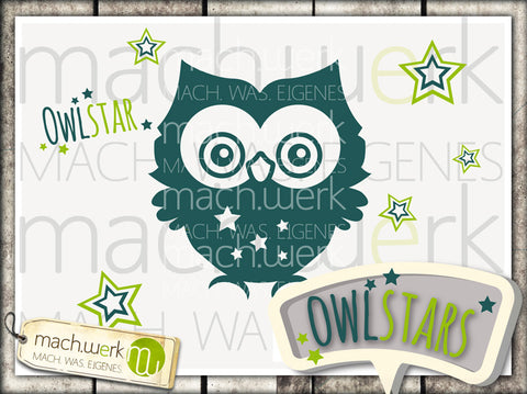 Plotterdatei - "Owlstars Set" - mach.werk design - Glückpunkt.