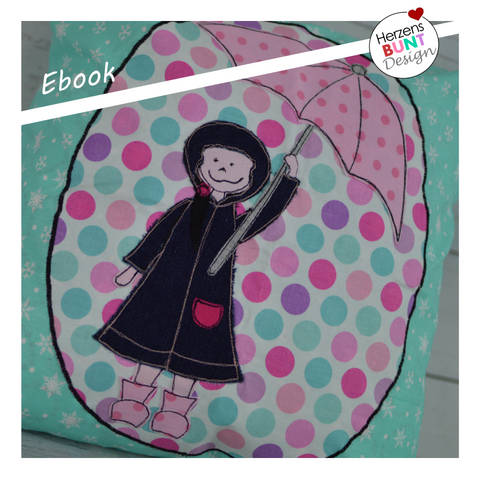 Applikationsvorlage - "Rainy Boy&Girl" - Herzensbunt Design - Glückpunkt