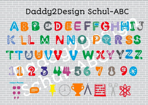 Plotterdatei - "Das große Schul-Alphabet" - Daddy2Design - Glückpunkt.