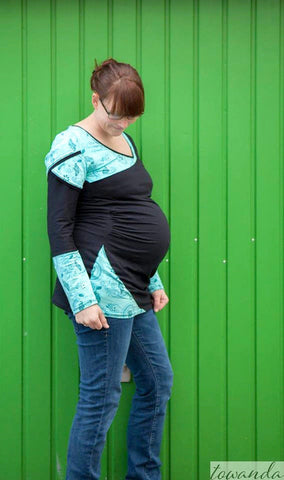 eBook "Milk-Date-Shirt" von Paulina näht. Anleitung & Schnittmuster - Das Milk-Date-Shirt ist wahlweise ein Stillshirt, Shirt, Tunika oder Kleid. Größe 32-48 - 2 Ausschnitt-Varianten - 3 Ärmellängen - Tulpenärmel - 5 weitere Tutorials: - Basic-Shirt mit Tulpenärmeln - Tunika-Teil - eingesetzte Fake-Rundung - Babybauch Raffung - Babybauch-Raffung unter der Brust - Umstandsmode - Stillkleid - Stillmode - Schwangerschaft - Umstandsshirt - Umstandskleid - Nähen für Damen/Frauen - Glückpunkt.