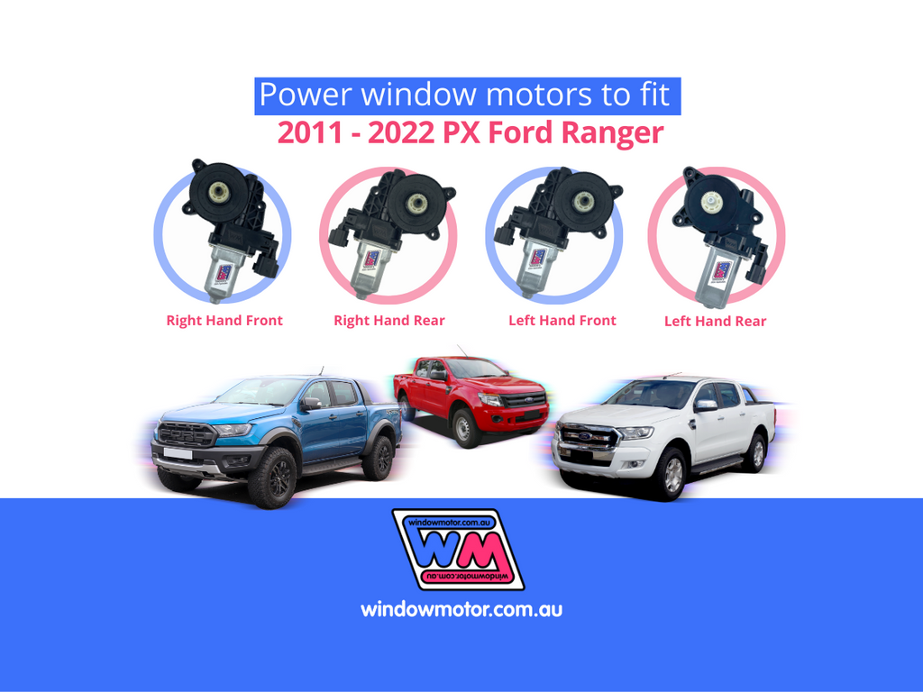 Replacement window motors for PX Ford Ranger 2011 - 2022. All sides available.