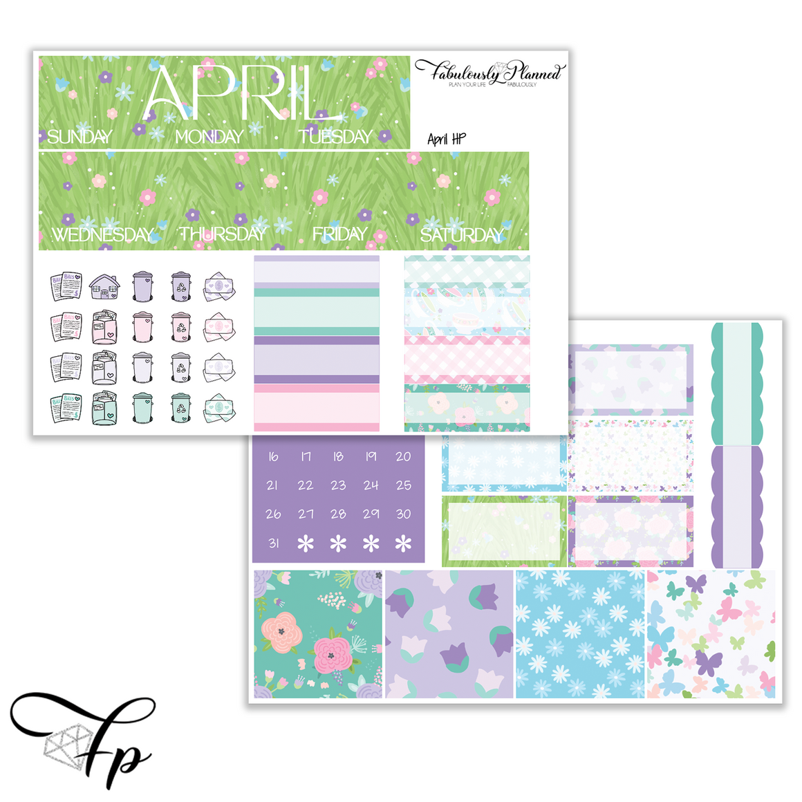 Printable MAY Planner Stickers Kit Happy Planner MAY Monthly