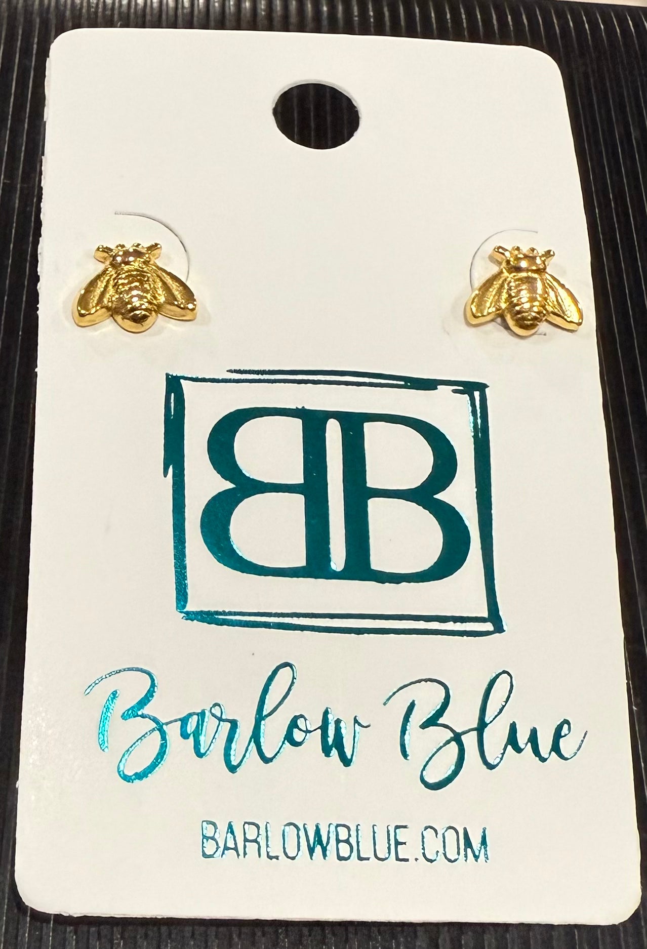 Small 18k Gold Plated Stainless Steel Waterproof Bee Earrings