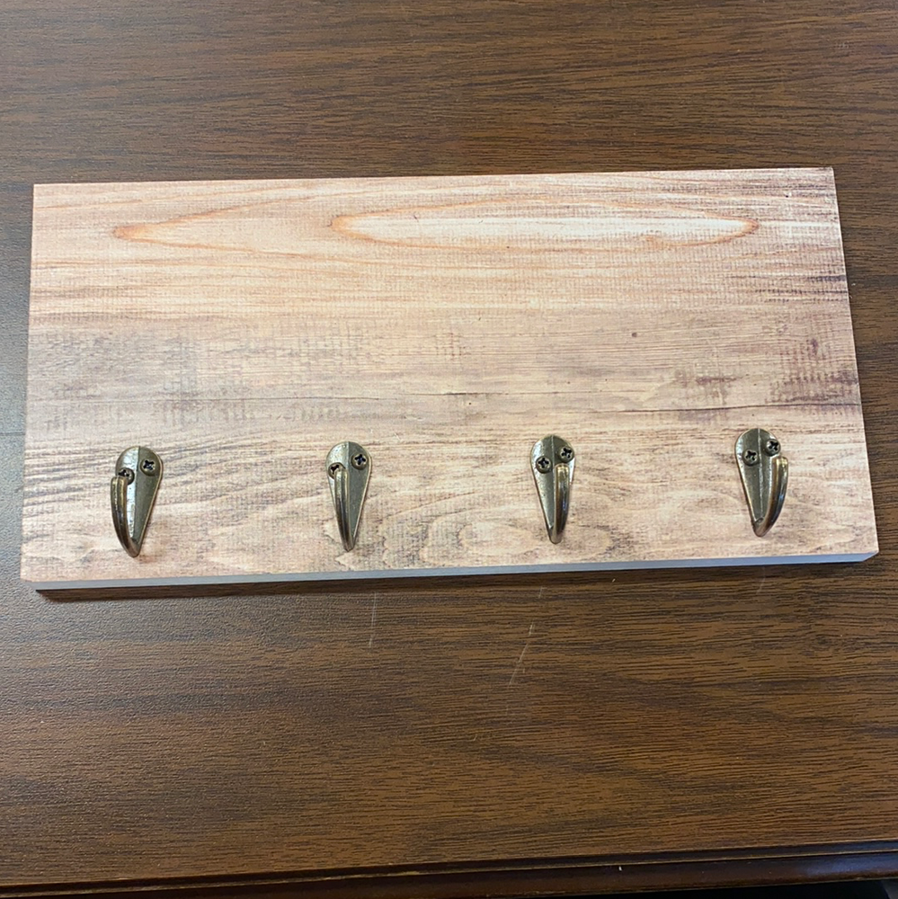 Faux Wood Keyholder. Laser Engravable.  We can add names or dates.