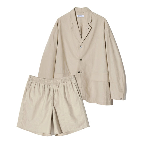 linen jacket and shorts