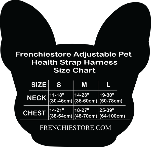 Frenchiestore.com Guide des tailles Harnais de sangle réglable pour animaux de compagnie | UniPup