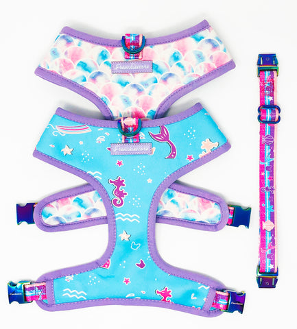 frenchiestore mermazing harness under the sea dog harness magical mermaid unicorn buckles