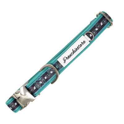 Frenchiestore Breakaway Dog Collar | Frenchie Love in Teal