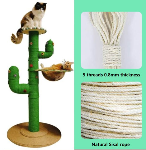 Cactus Cat Scratching Post with Dangling Ball for All Cats Large Version Brown