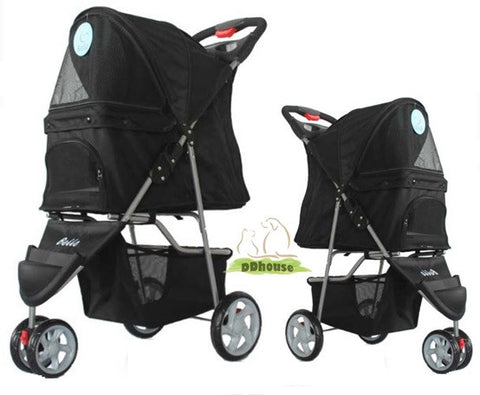 3 wheeler Black Color Pet Stroller pram 