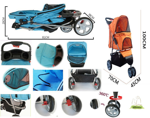 3 wheeler pet stroller 