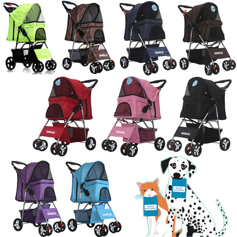 The DDHouse Classic Design 4 Wheels Pet Pram Pet Stroller is an ideal choice if you want an easy-to-use, affordable, and comfortable way of transporting your pets. This pram-style carrier provides top-notch protection from the elements such as rain or sun while allowing pets to see all around them during travel. You can now take your furry friends with you wherever you go without worrying about their comfort or safety!