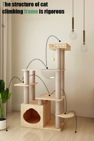 Best wooden cat tree in Singapore multiple play area premium quality