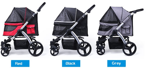 The Doggy Stroller is designed for Medium to large breed dog or senior or dogs with special needs.