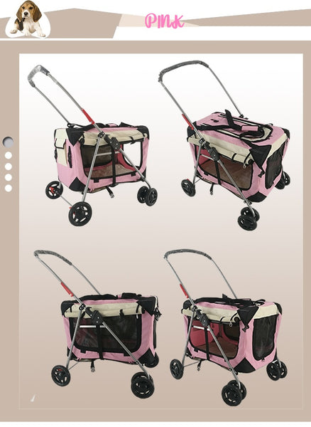 Detachable 2-in-1 Bassinet Pet Stroller