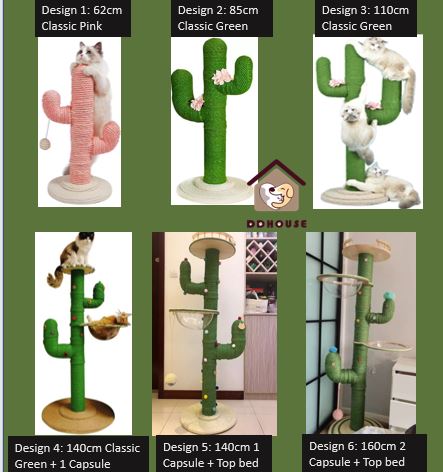 classic cactus cat post with 1 resting space capsule PVC Poles Ready Stock Singapore seller