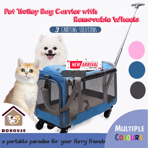 Cat & Dog Luggage Bag Stroller Trolley Carrier Dog Pet Carrier Cart Rolling Wheel Pet Trolley Case Folding Disassembly Pet Cat Bag Multi-pet Trolley Case