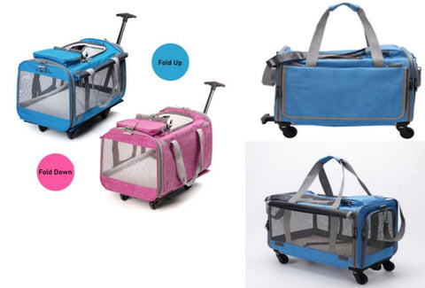 A Telescopic Handle easily converts the Carrier into a Stroller and the whole carrier can be folded completely flat for convenient storage