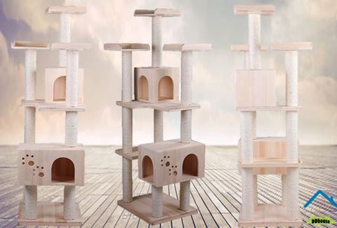 Solid Wood Extreme Tall 1.85m Cat Trees Cat Climbers
