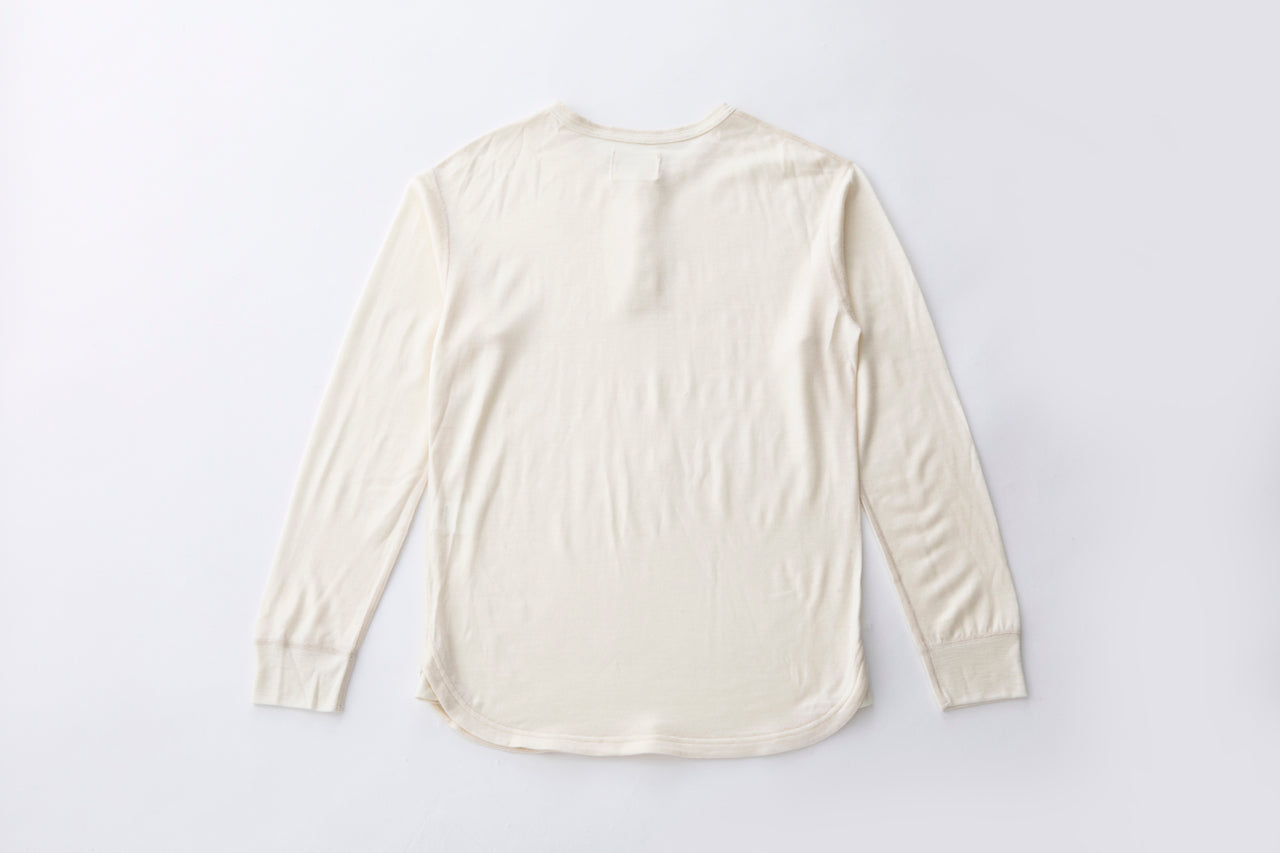 Merino rower's Henley Shirt in Cream Mélange 42/L