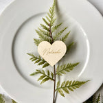 Load image into Gallery viewer, Wood Heart Wedding Favour Place Name Settings
